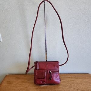 Tignanello Burgundy Leather Crossbody Bag